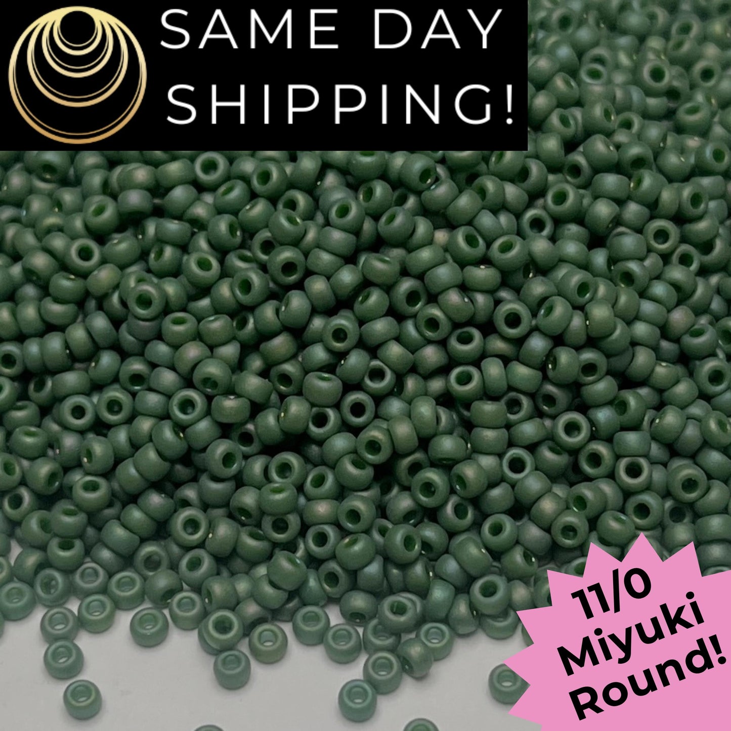 11-4700 Miyuki 11/0 Round Seed Beads Frosted Glazed Basil Rainbow