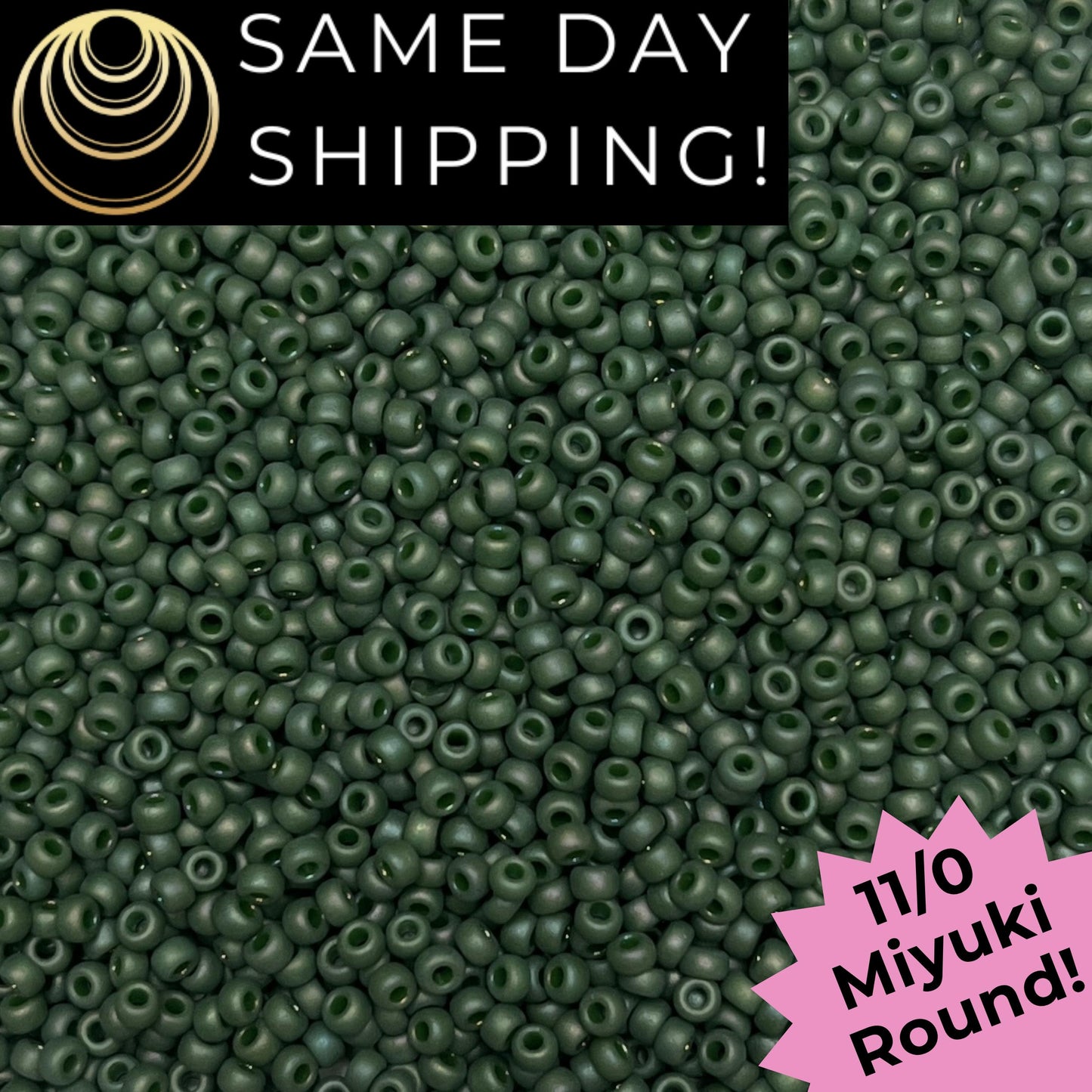 11-4700 Miyuki 11/0 Round Seed Beads Frosted Glazed Basil Rainbow