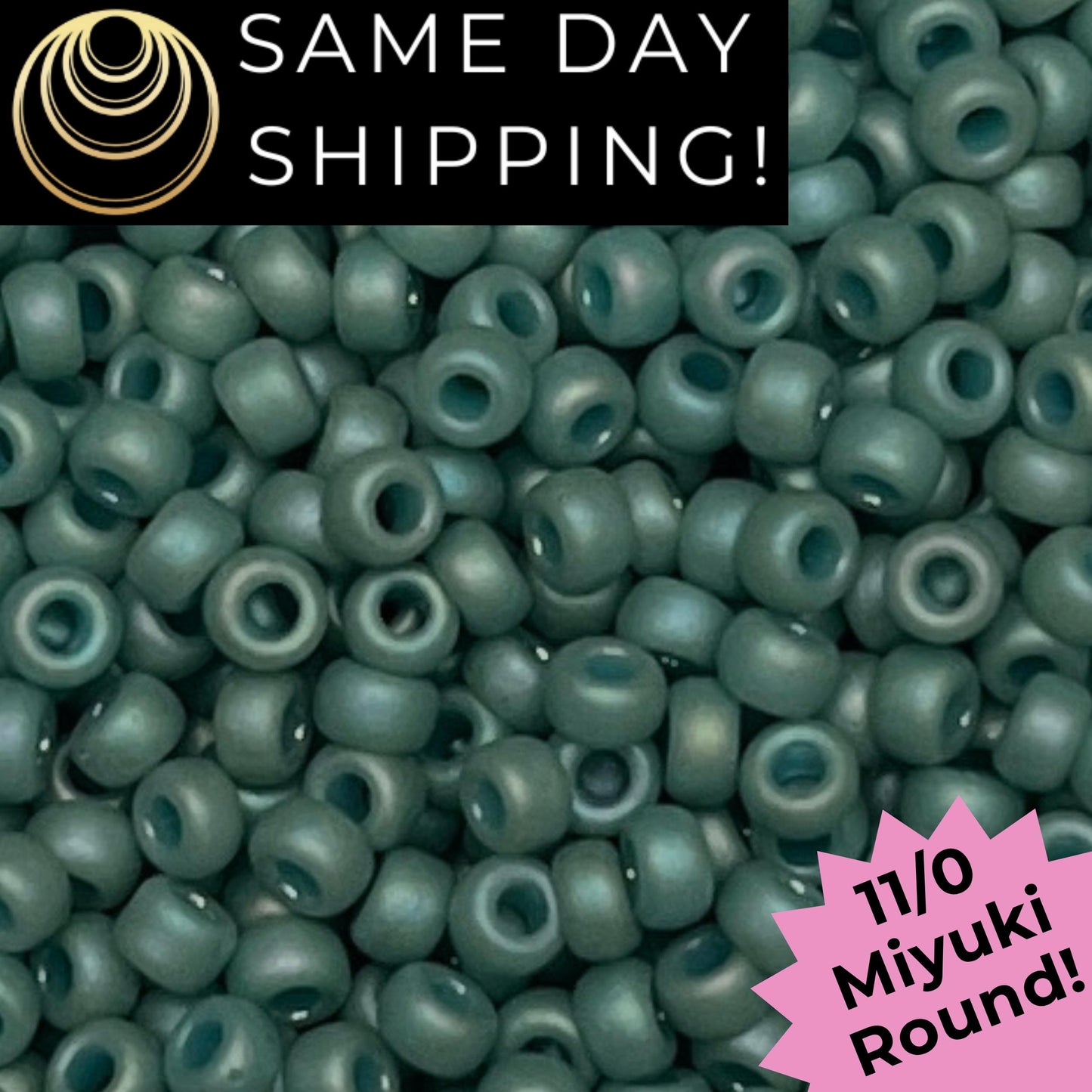 11-4701 Miyuki 11/0 Round Seed Beads Matte Glazed Wintergreen Rainbow