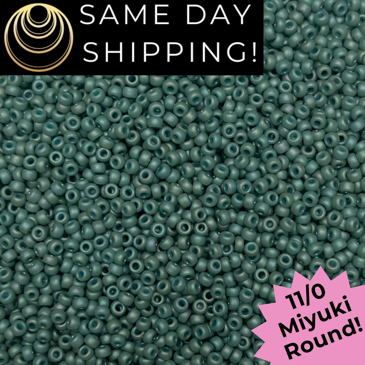 11-4701 Miyuki 11/0 Round Seed Beads Matte Glazed Wintergreen Rainbow