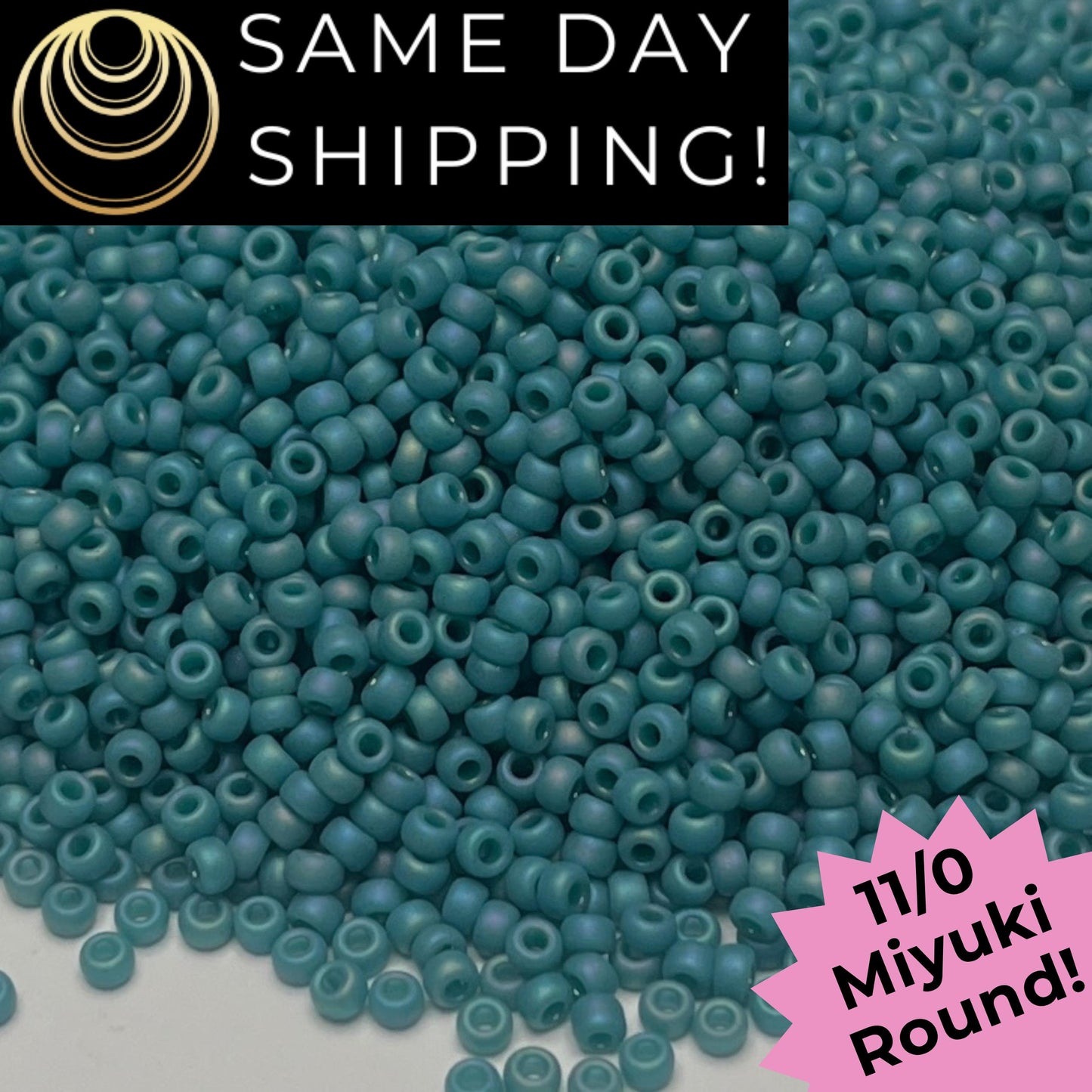 11-4702 Miyuki 11/0 Round Seed Beads Matte Frosted Glazed Arctic Blue Rainbow