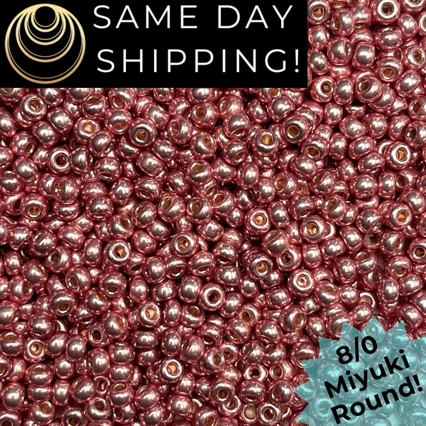 8-4209 Miyuki 8/0 Round Beads, Duracoat Galvanized Dark Coral