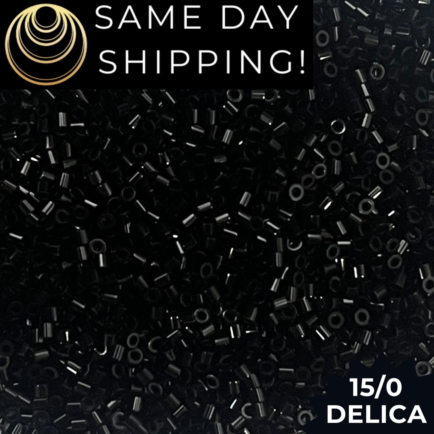 DBS0010 15/0 Miyuki Delica Beads Opaque Black