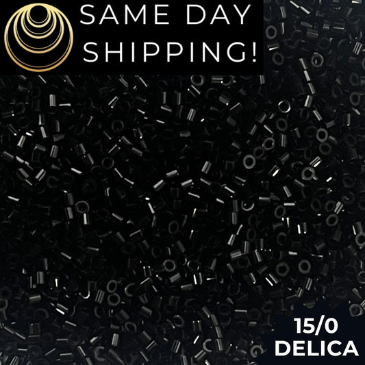DBS0010 15/0 Miyuki Delica Beads Opaque Black