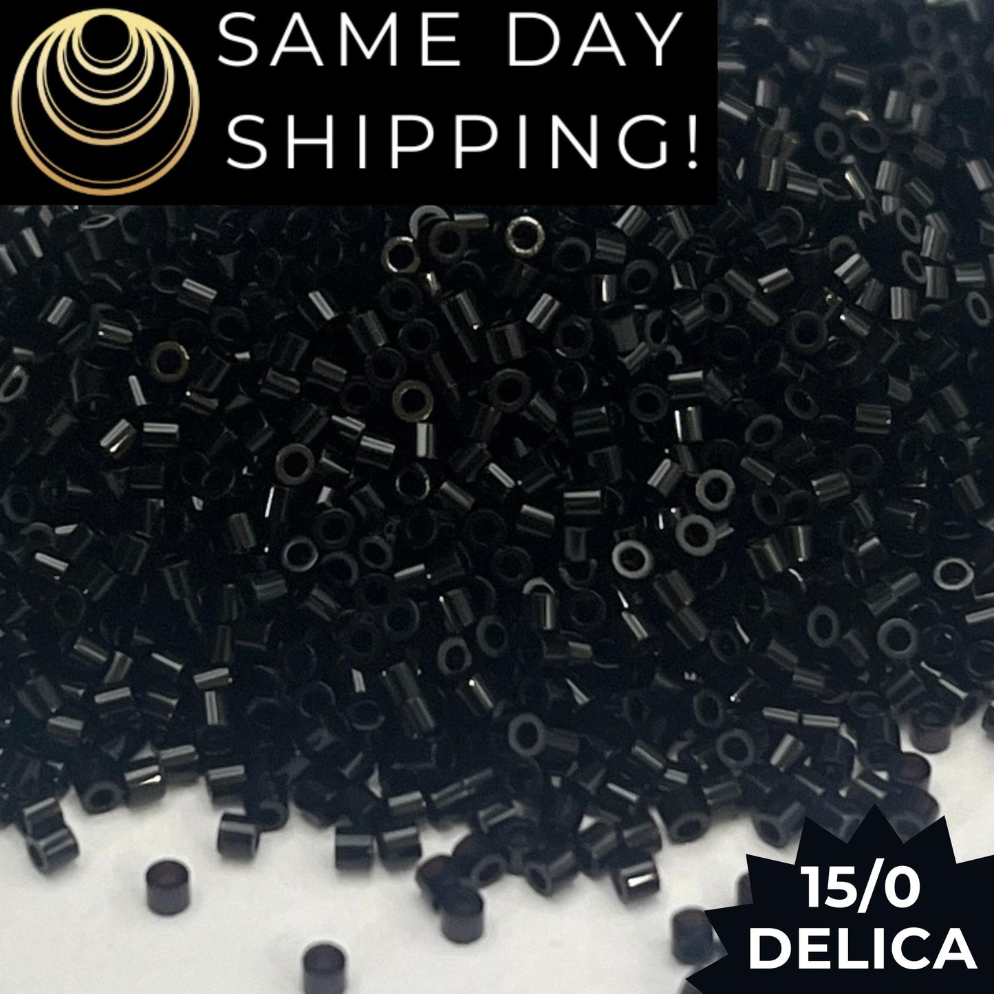 DBS0010 15/0 Miyuki Delica Beads Opaque Black