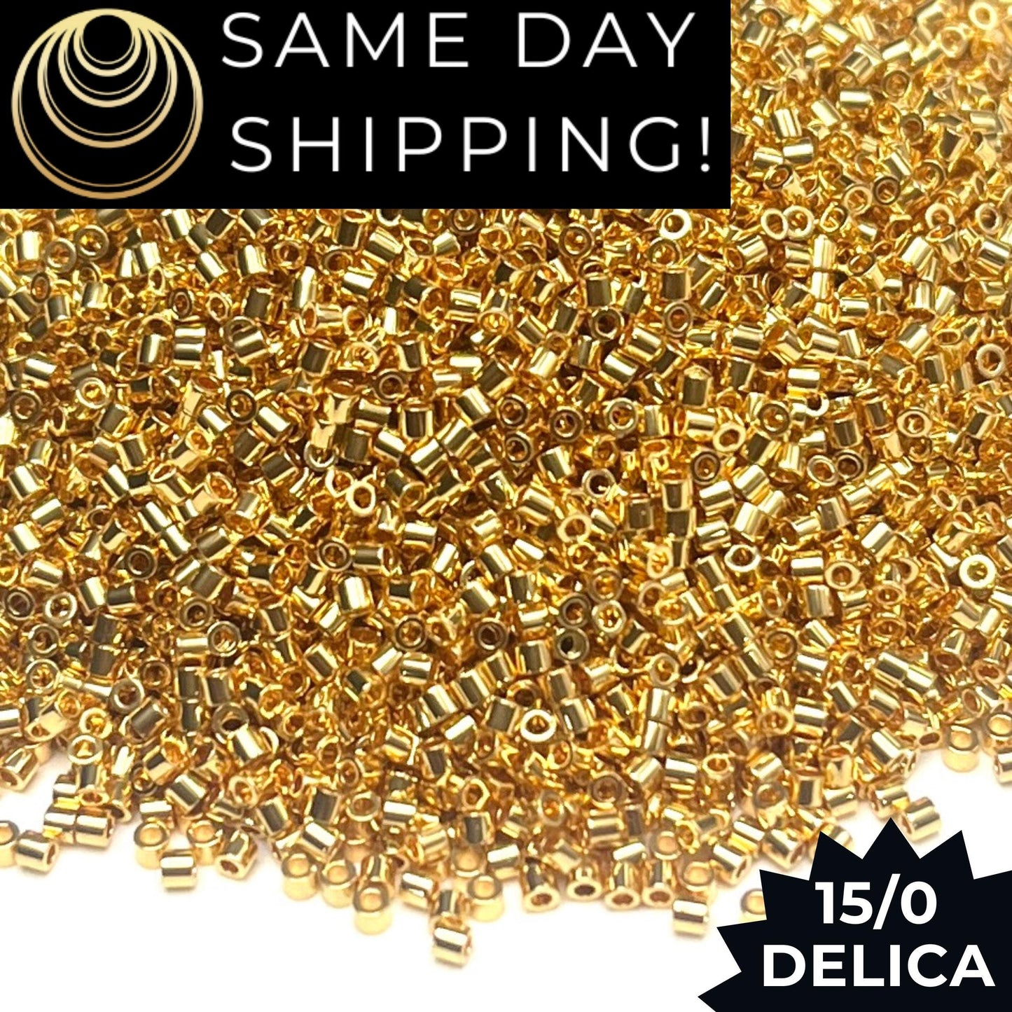 DBS0031 15/0 Miyuki Delica Beads 24kt Gold Plated