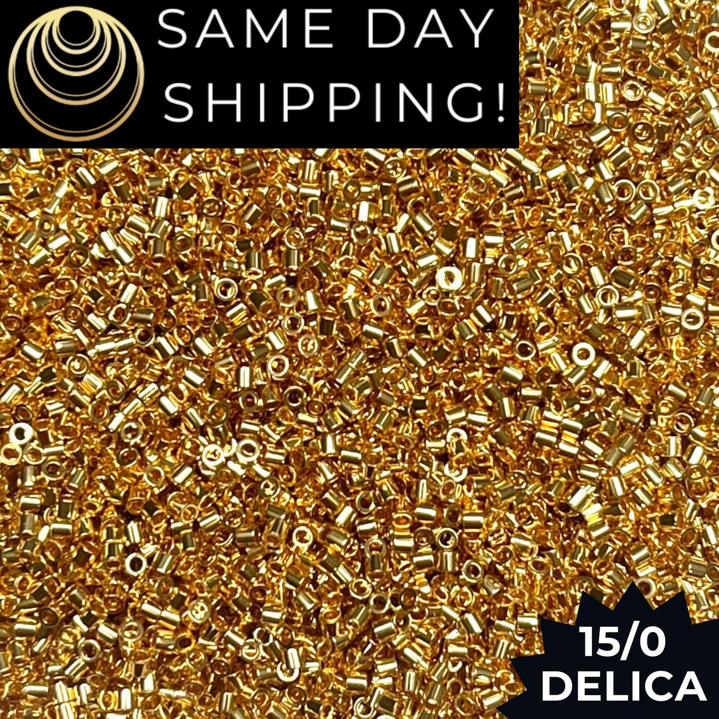 DBS0031 15/0 Miyuki Delica Beads 24kt Gold Plated