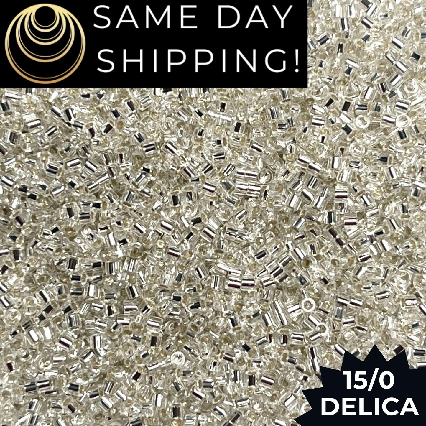 DBS0041 15/0 Miyuki Delica Beads Silver Lined Crystal