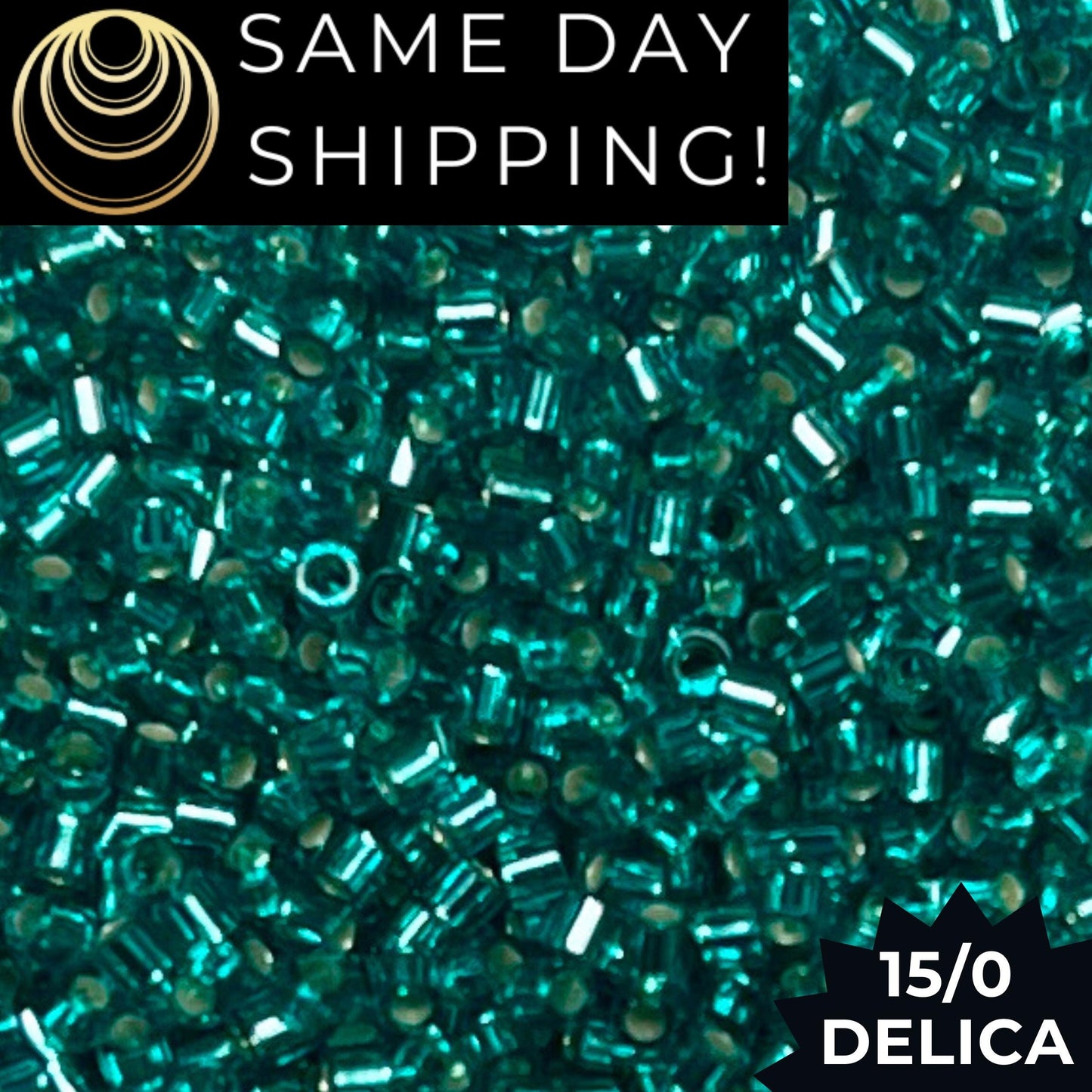 DBS1208 15/0 Miyuki Delica Beads Silver Lined Caribbean Blue