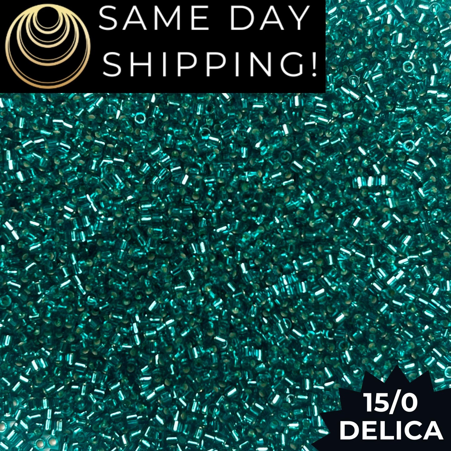 DBS1208 15/0 Miyuki Delica Beads Silver Lined Caribbean Blue