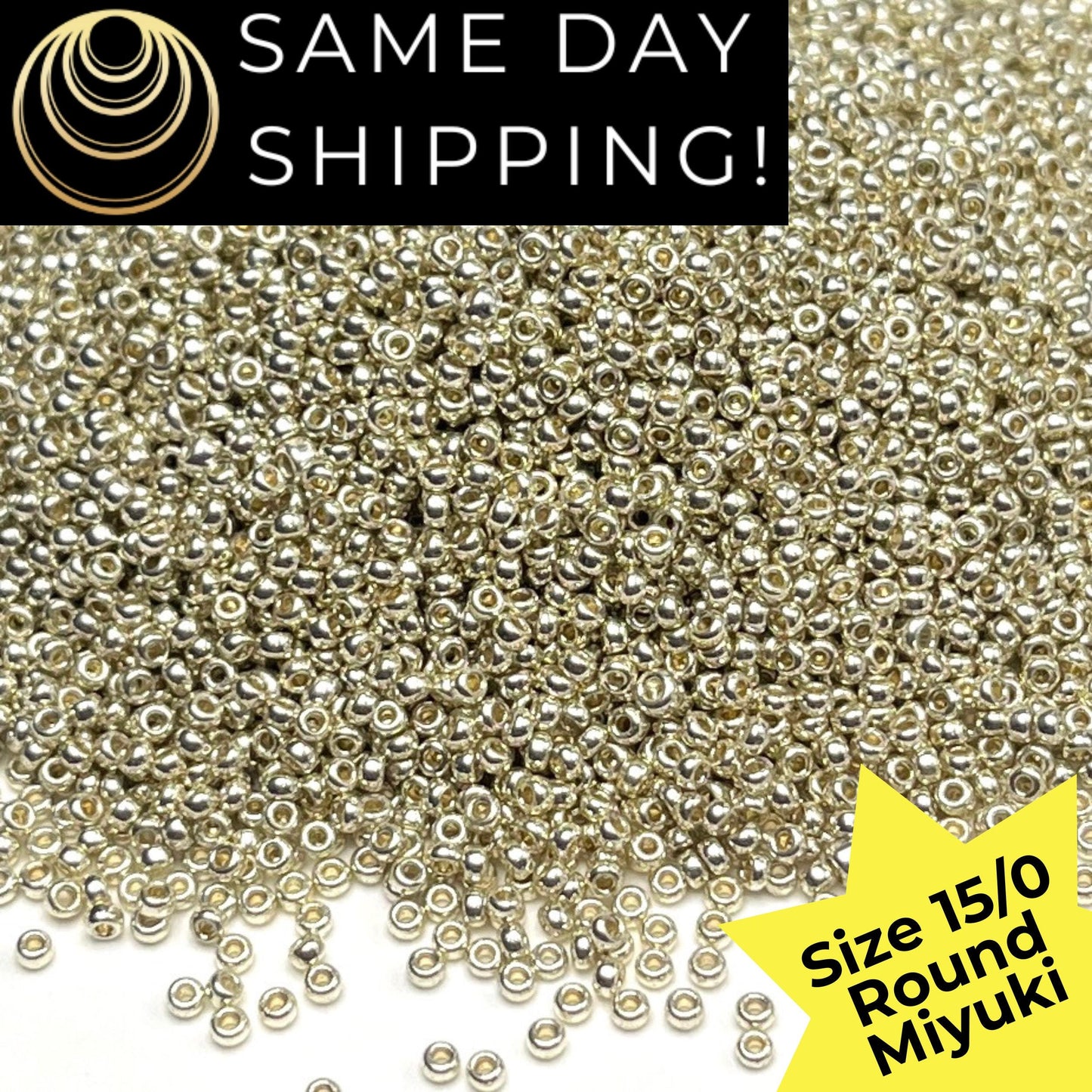 15-4201 15/0 Miyuki Round Rocaille Seed Beads Duracoat Galvanized Silver