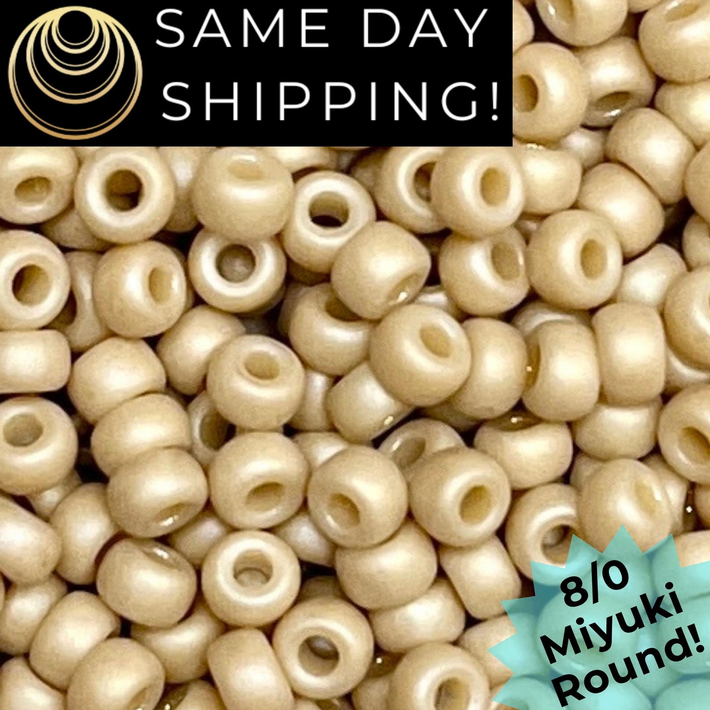 8-4691 Miyuki 8/0 Round Beads, Frosted Opaque Glazed Ivory Rainbow