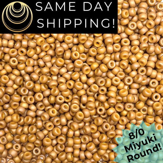 8-4693 Miyuki 8/0 Round Beads, Frosted Opaque Glazed Pistachio Rainbow