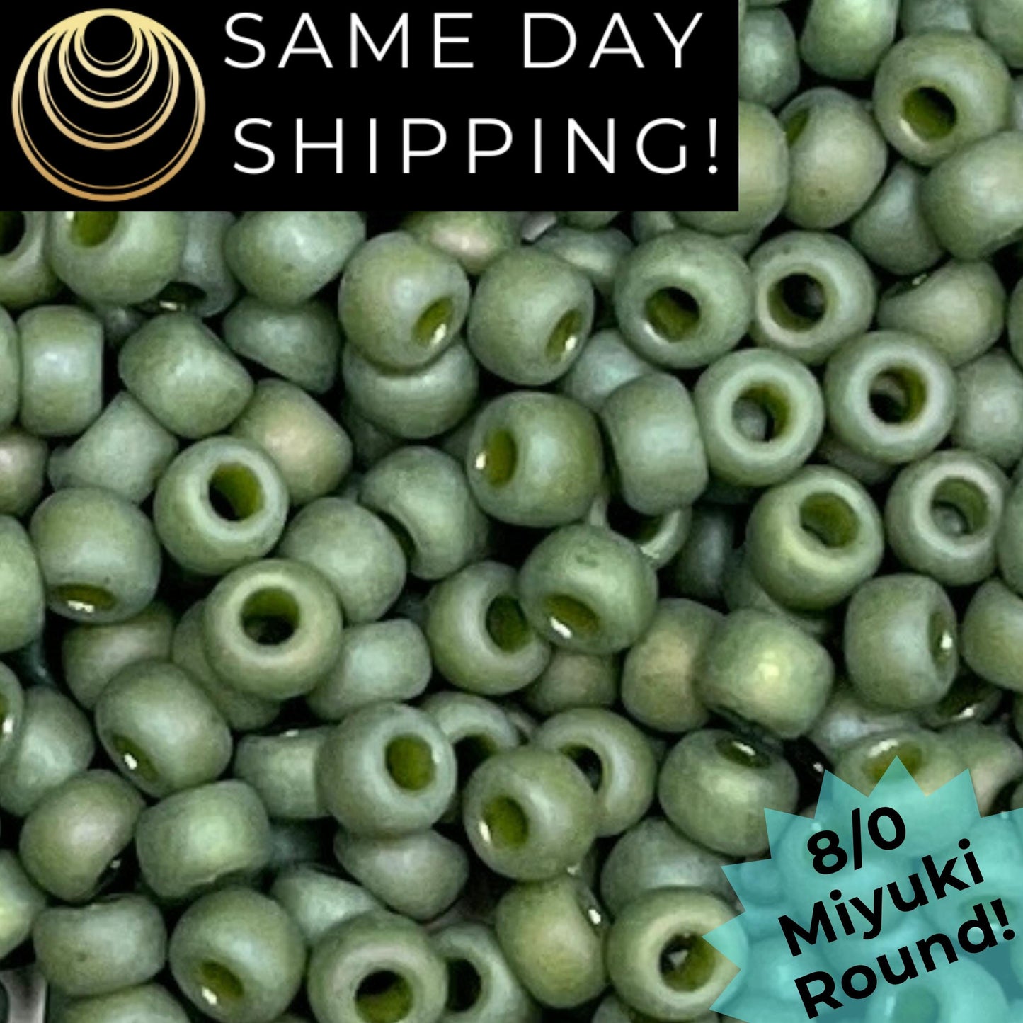 8-4698 Miyuki 8/0 Round Beads, Frosted Opaque Glazed Kiwi Rainbow