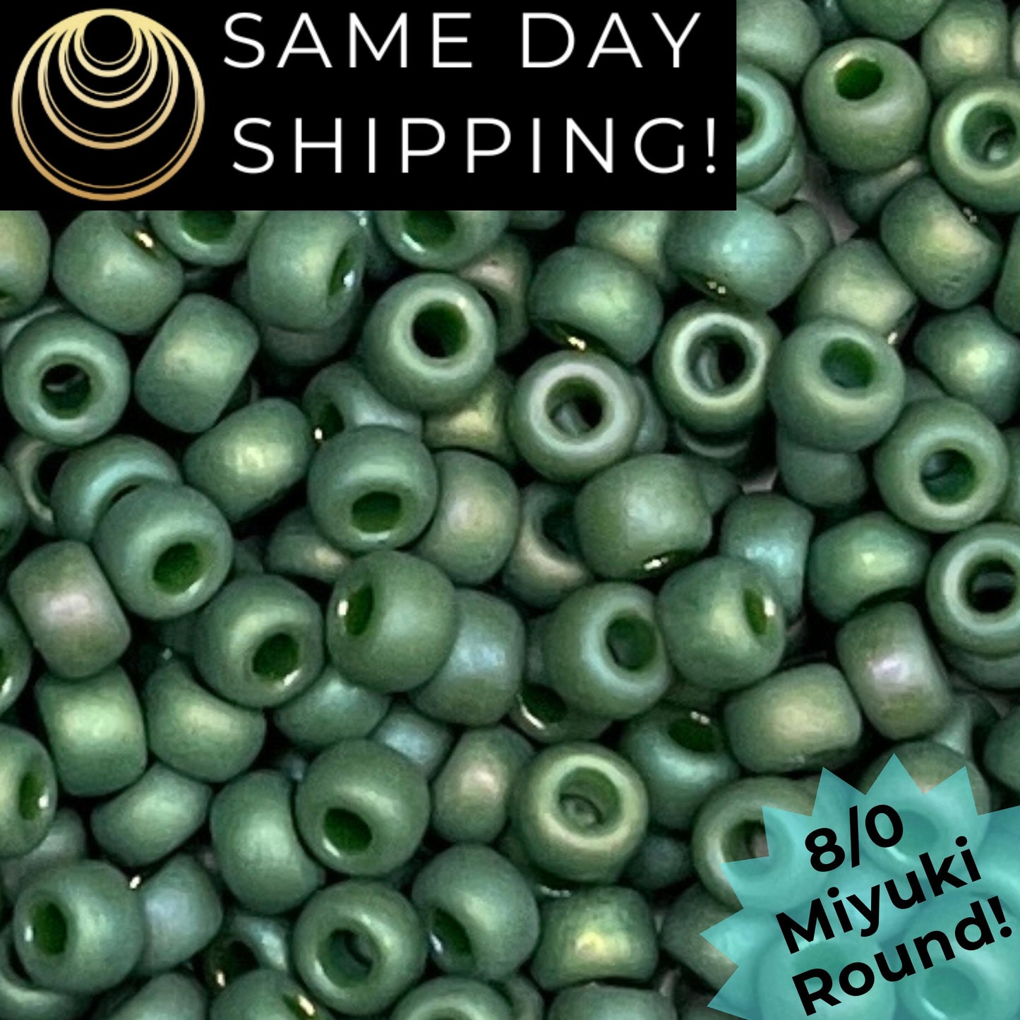 8-4700 Miyuki 8/0 Round Beads, Frosted Opaque Glazed Shamrock Rainbow