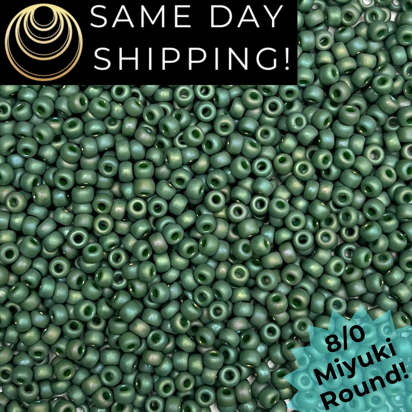 8-4700 Miyuki 8/0 Round Beads, Frosted Opaque Glazed Shamrock Rainbow