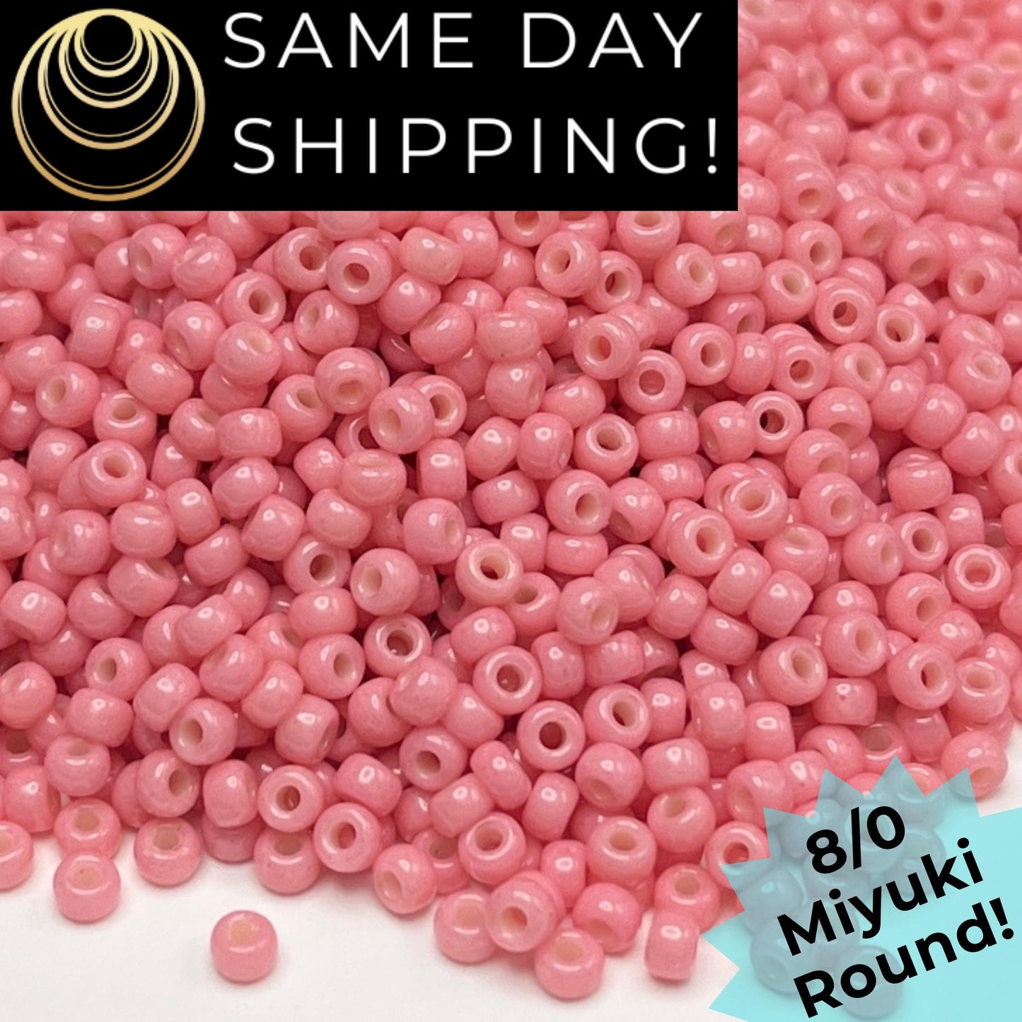 8-4463 Miyuki 8/0 Round Beads, Duracoat Opaque Dyed Lychee