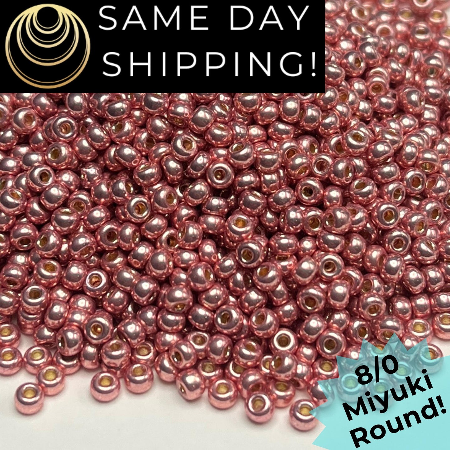 8-4209 Miyuki 8/0 Round Beads, Duracoat Galvanized Dark Coral