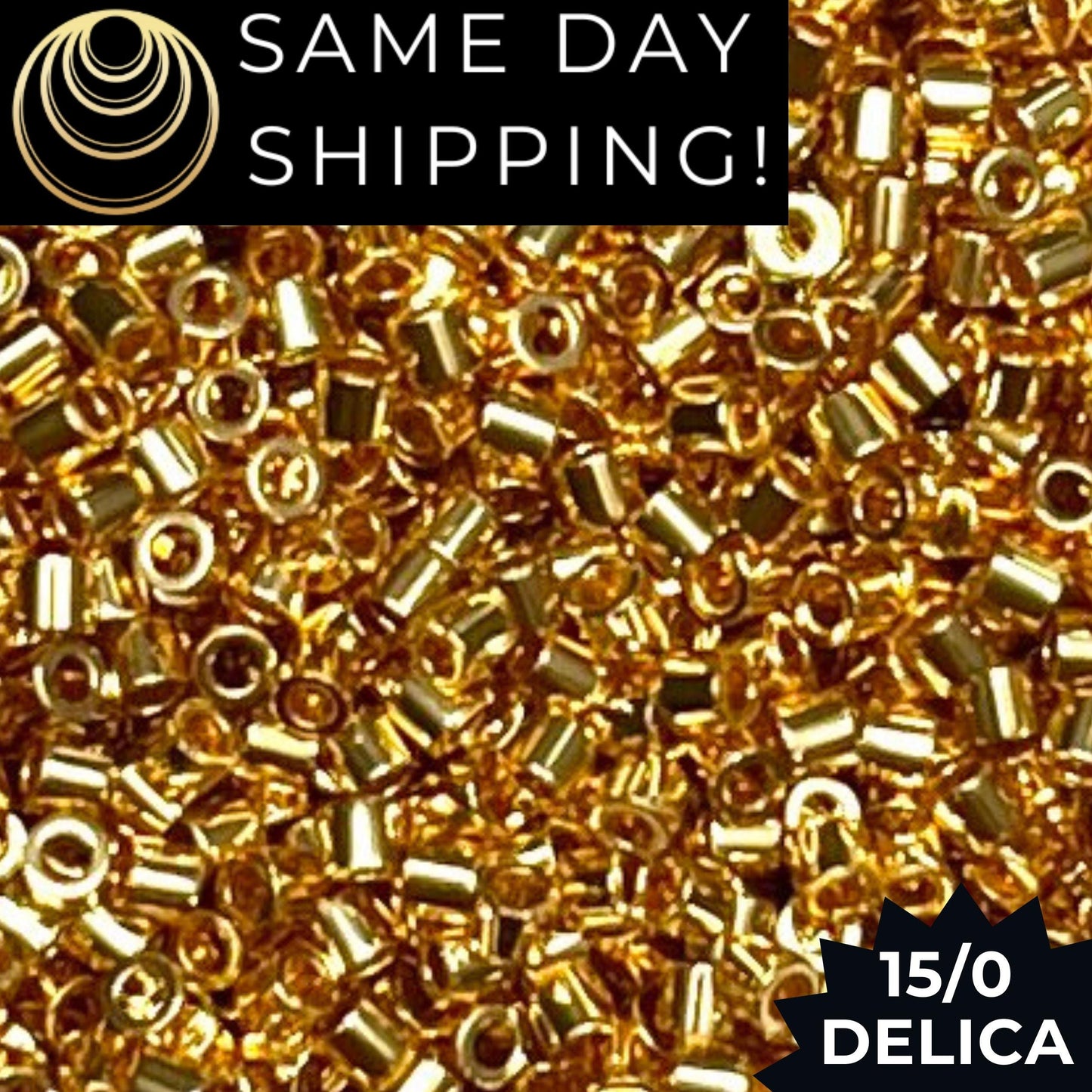 DBS0031 15/0 Miyuki Delica Beads 24kt Gold Plated