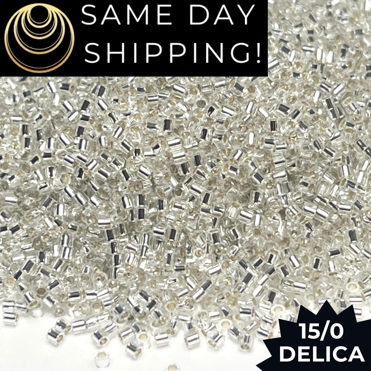 DBS0041 15/0 Miyuki Delica Beads Silver Lined Crystal