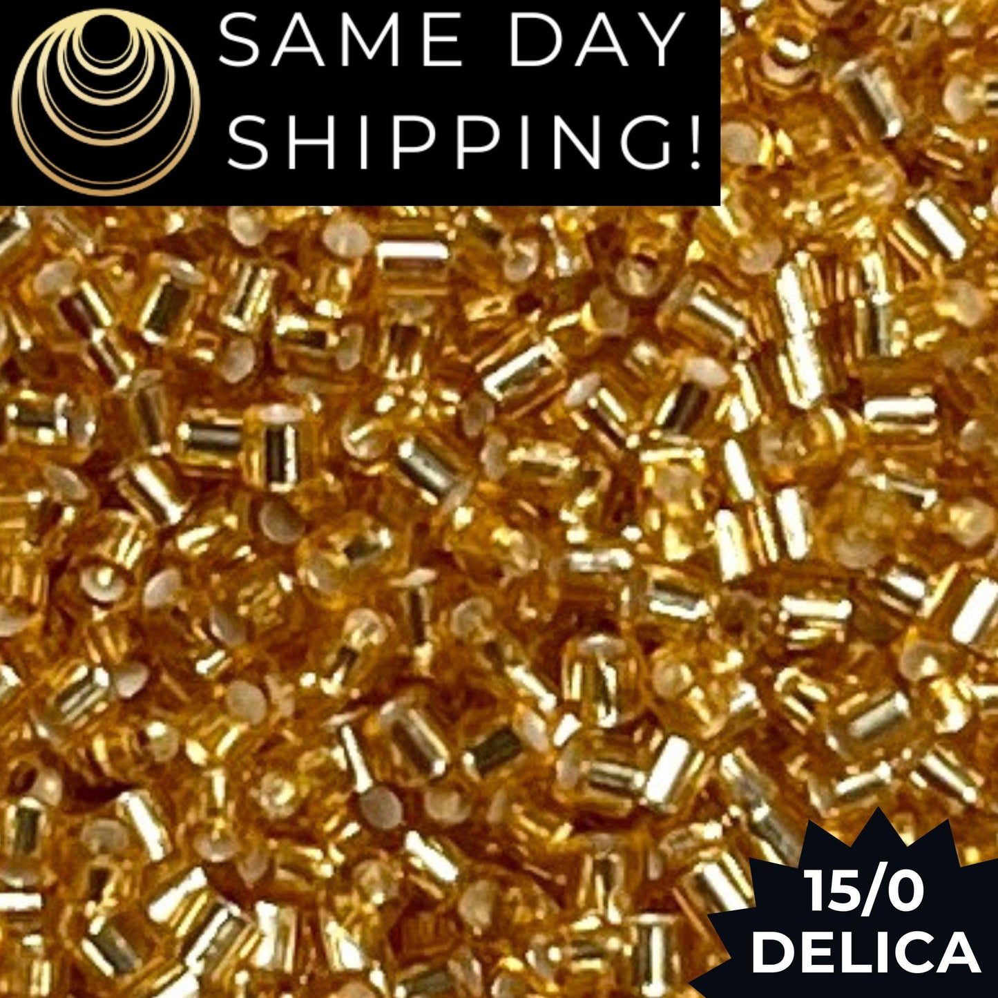 DBS0042 15/0 Miyuki Delica Beads Silver Lined Gold