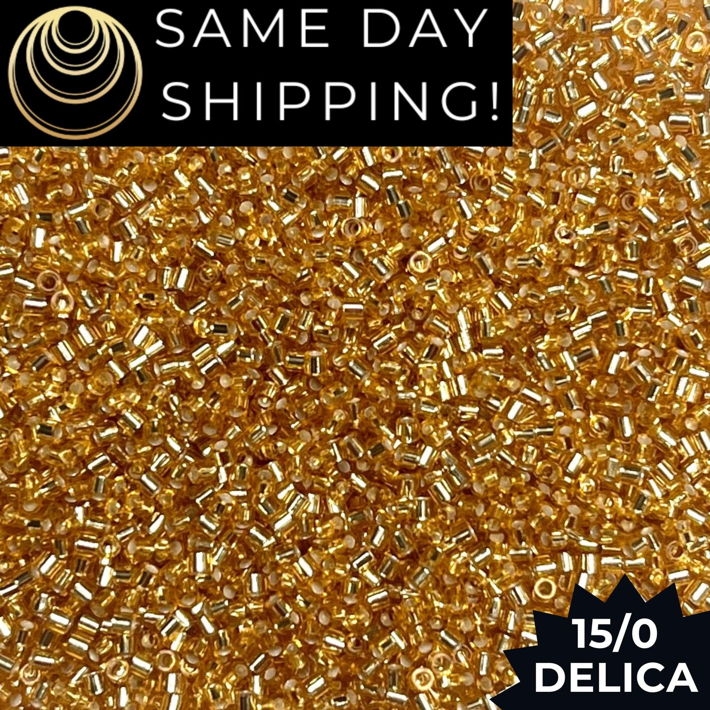 DBS0042 15/0 Miyuki Delica Beads Silver Lined Gold