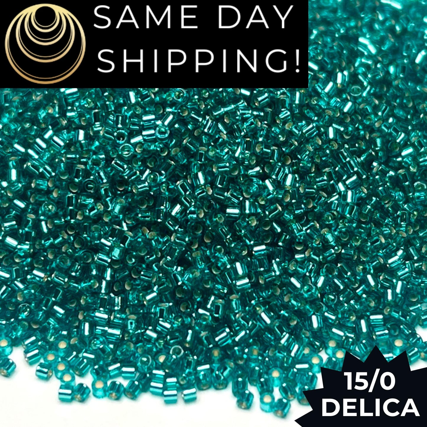 DBS1208 15/0 Miyuki Delica Beads Silver Lined Caribbean Blue