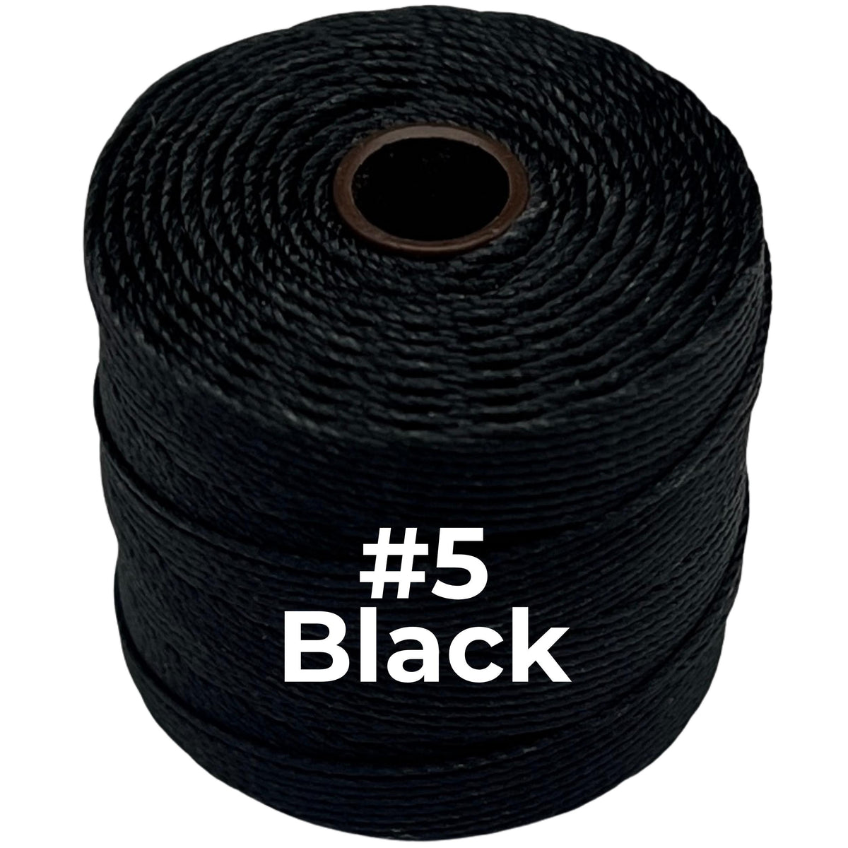 Black S-Lon Bead Cord TEX 210 77yd 0.5mm, 1 Spool