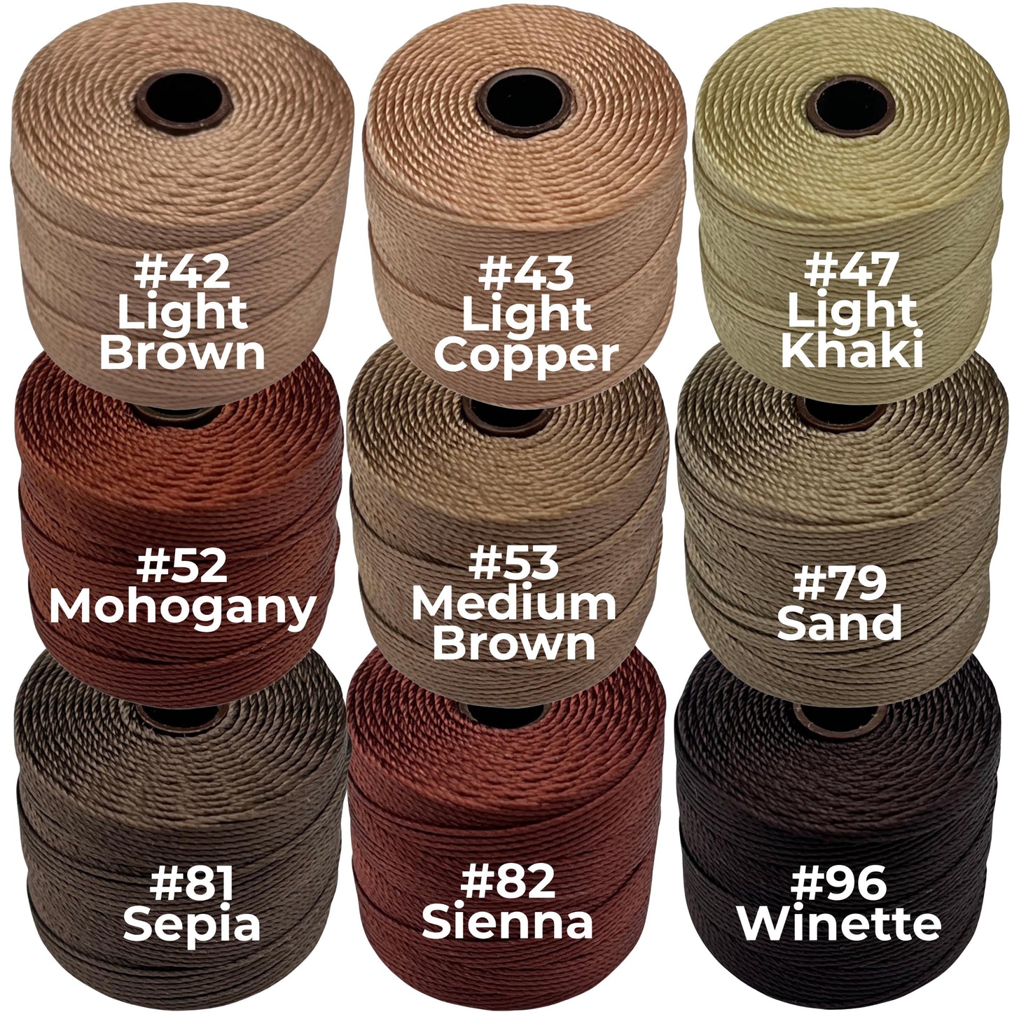 Brown S-Lon Bead Cord TEX 210 77yd 0.5mm