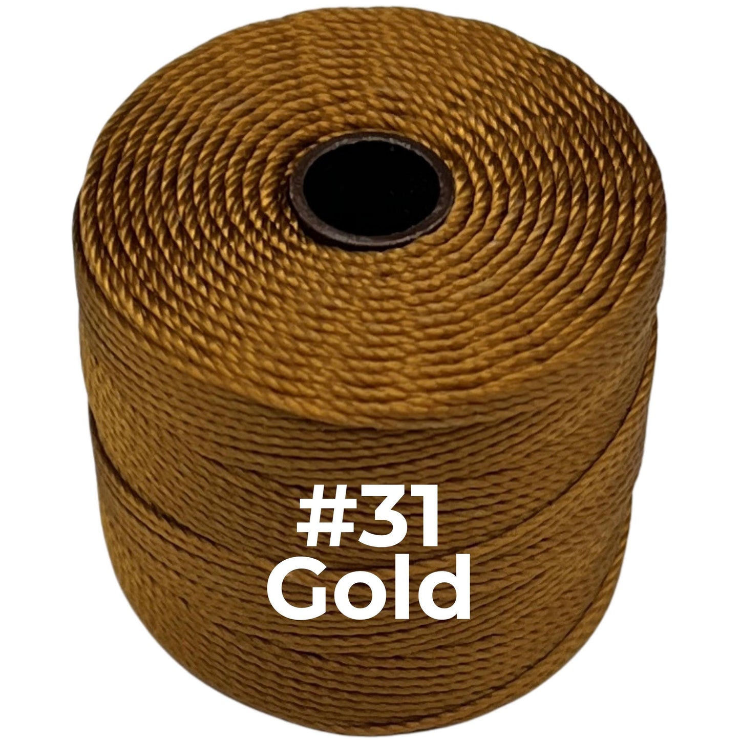 Gold S-Lon Bead Cord TEX 210 77yd 0.5mm Golds, Bronze