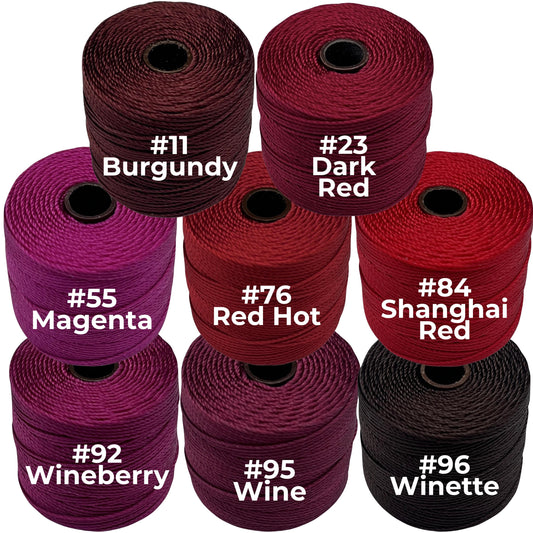 Red S-Lon Bead Cord TEX 210 77yd 0.5mm