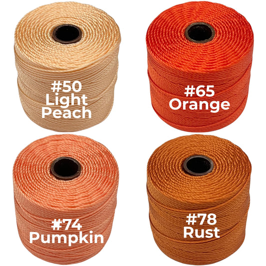 Orange S-Lon Bead Cord TEX 210 77yd 0.5mm