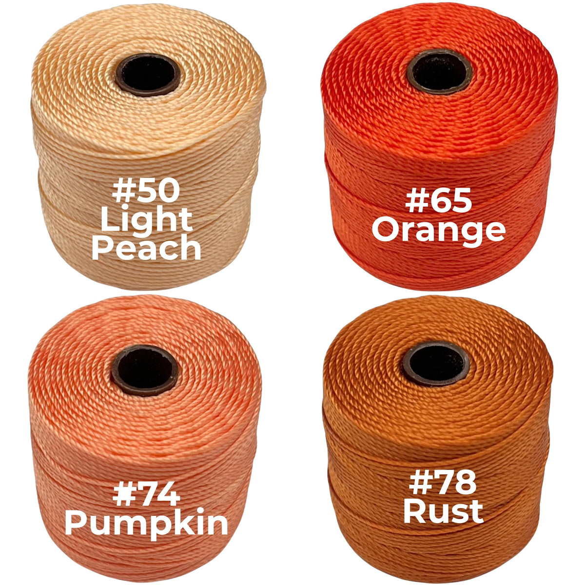Orange S-Lon Bead Cord TEX 210 77yd 0.5mm