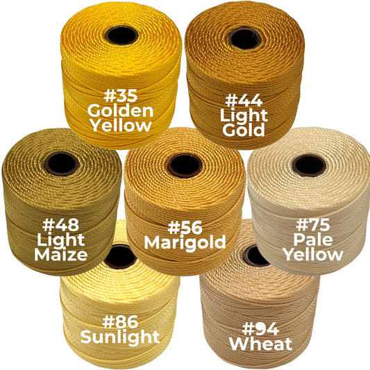 Yellow S-Lon Bead Cord TEX 210 77yd 0.5mm