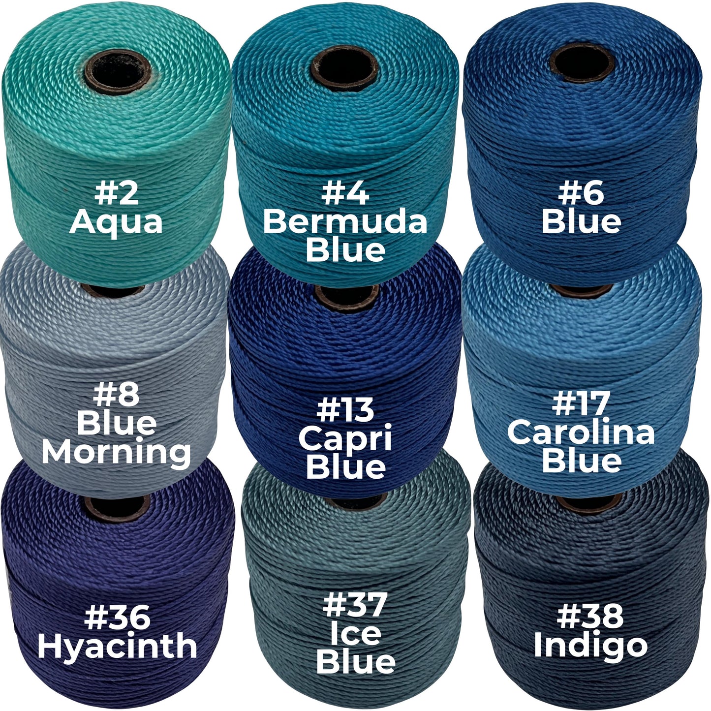 Blue S-Lon Bead Cord TEX 210 77yd 0.5mm