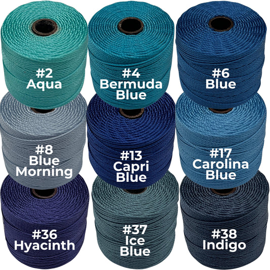 Blue S-Lon Bead Cord TEX 210 77yd 0.5mm