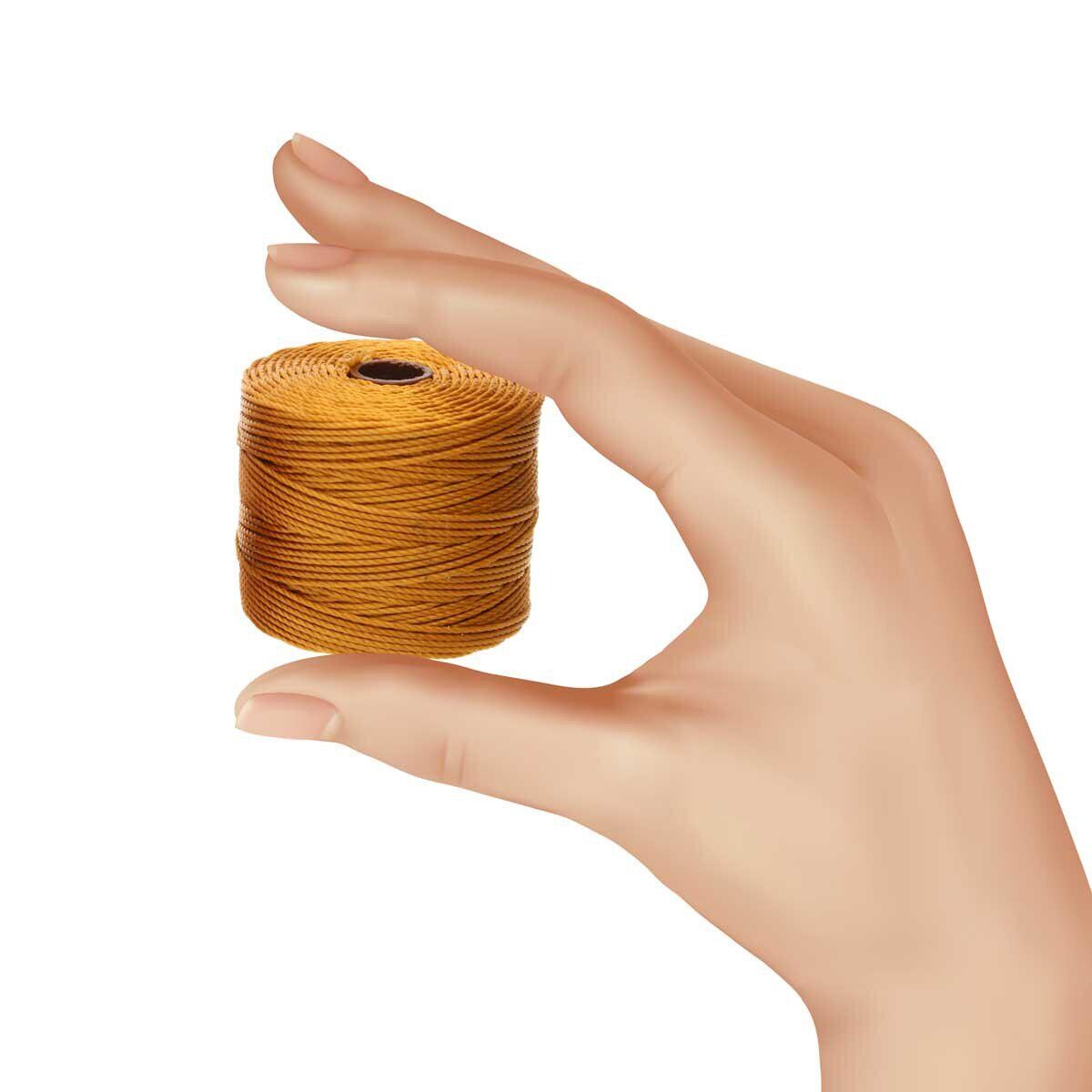 Gold S-Lon Bead Cord TEX 210 77yd 0.5mm Golds, Bronze