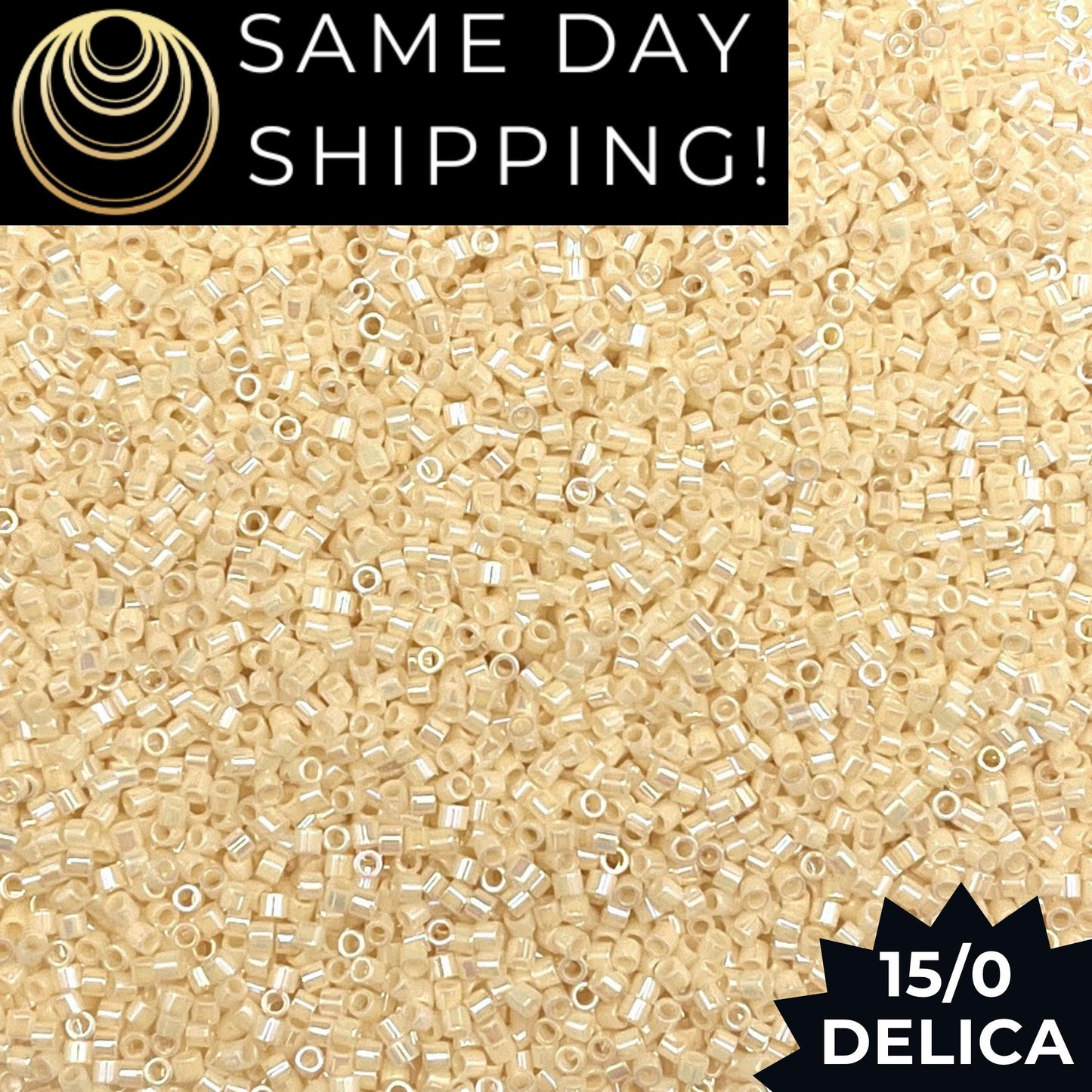 DBS0157 15/0 Miyuki Delica Beads Opaque Cream AB