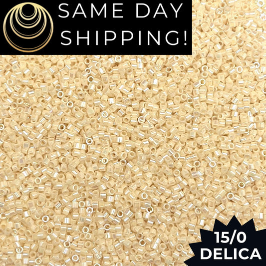 DBS0157 15/0 Miyuki Delica Beads Opaque Cream AB