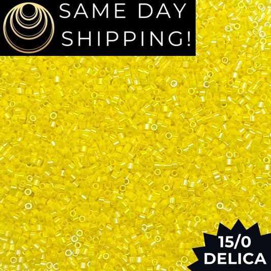 DBS0160 15/0 Miyuki Delica Beads Opaque Yellow AB