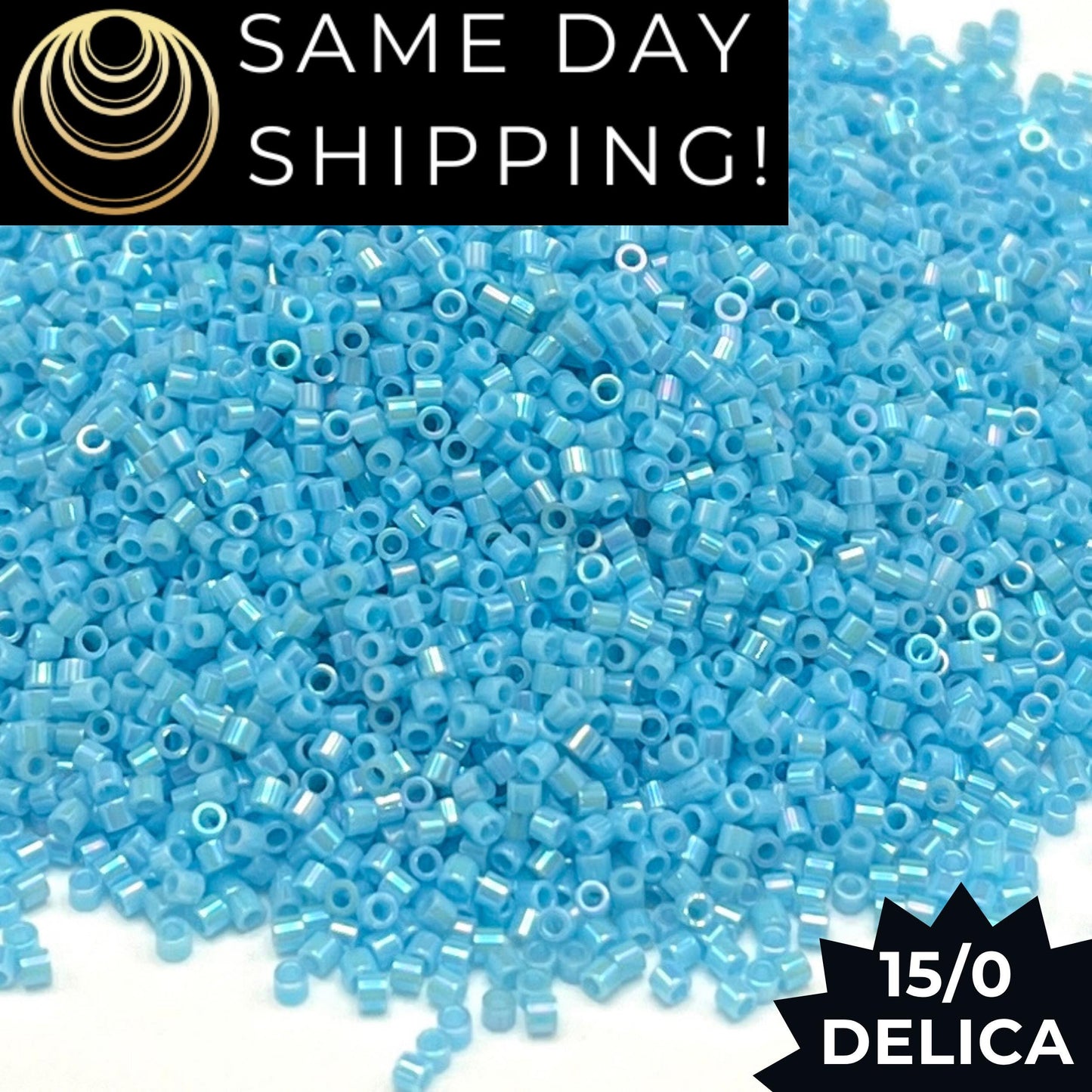DBS0164 15/0 Miyuki Delica Beads Opaque Turquoise Blue AB