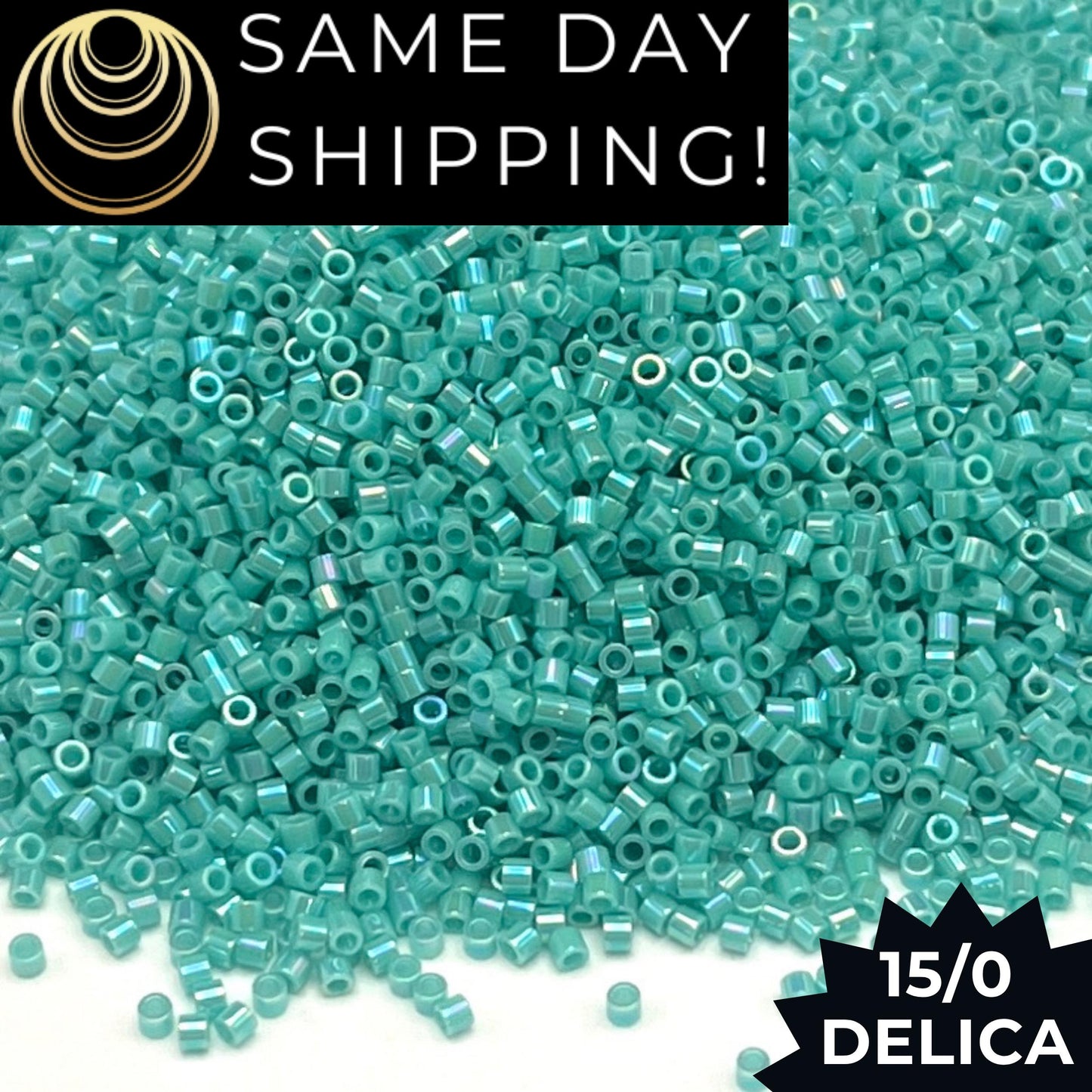 DBS0166 15/0 Miyuki Delica Beads Opaque Turquoise Green AB