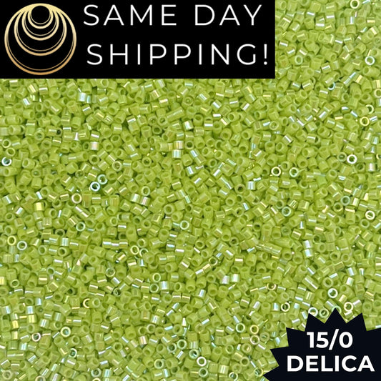 DBS0169 15/0 Miyuki Delica Beads Opaque Chartreuse AB