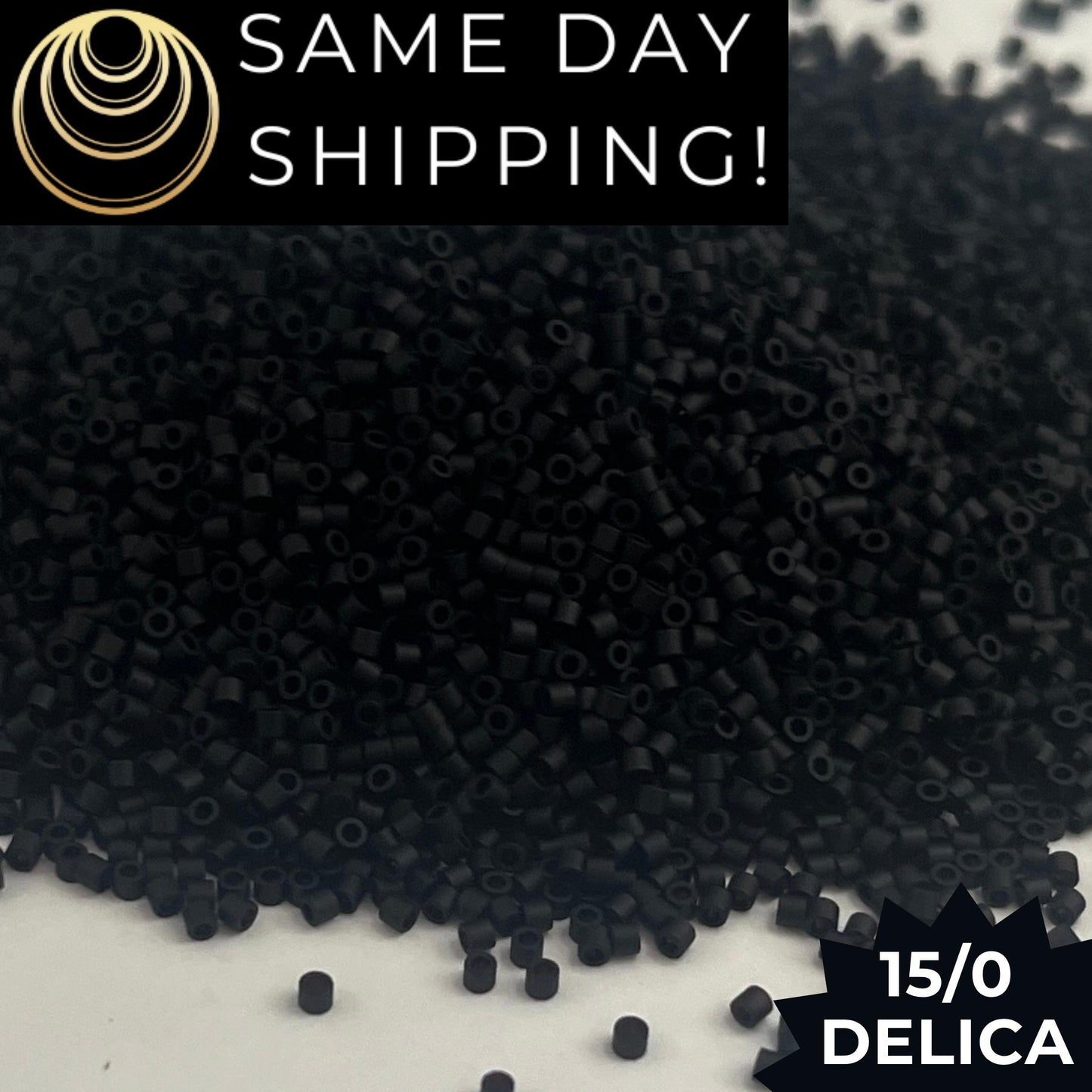 DBS0310 15/0 Miyuki Delica Beads Matte Black