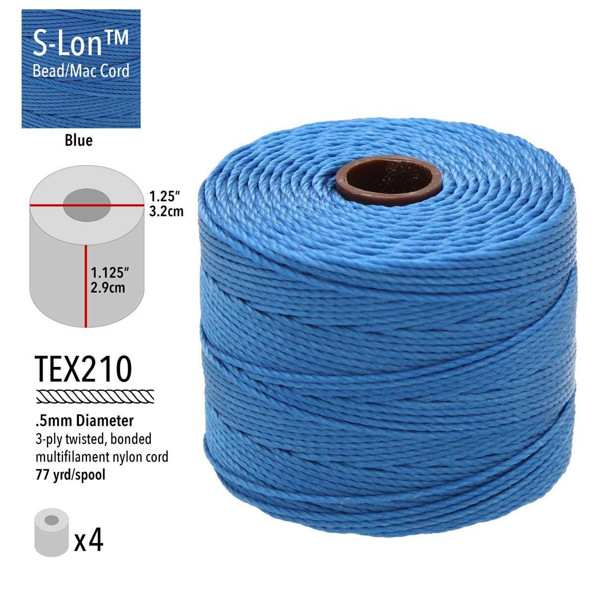 Bermuda Blue S-Lon Bead Cord TEX 210 77yd 0.5mm, 1 Spool