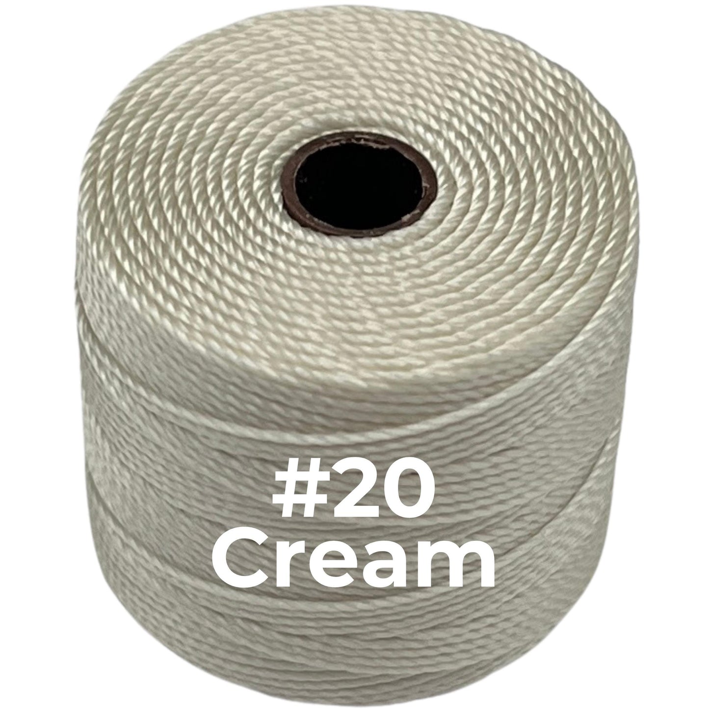 S-Lon Bead Cord TEX 210 77yd 0.5mm Black, White, Cream, Tan