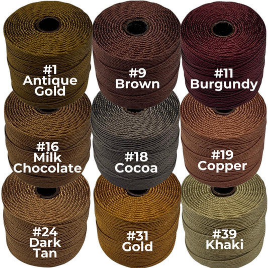 Brown S-Lon Bead Cord TEX 210 77yd 0.5mm