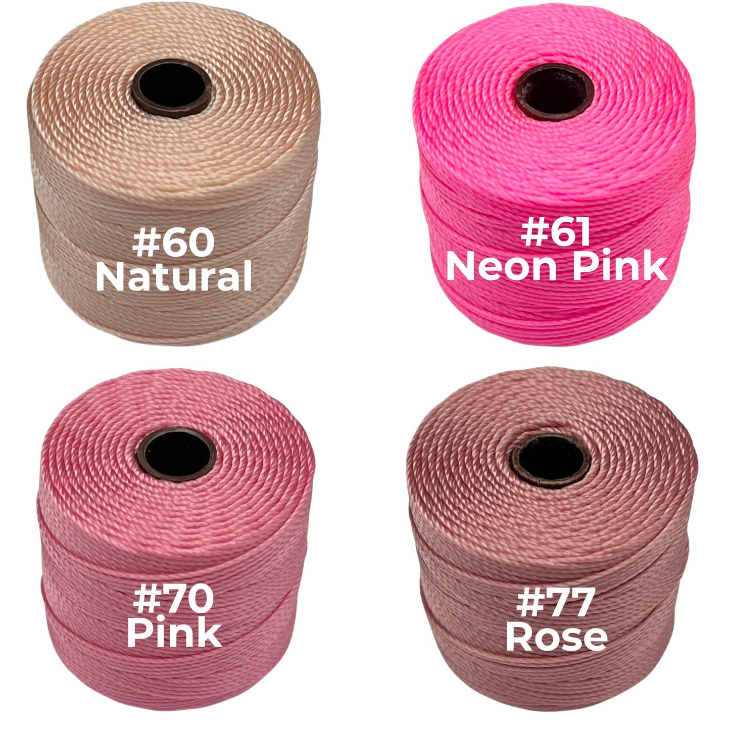 Pink S-Lon Bead Cord TEX 210 77yd 0.5mm
