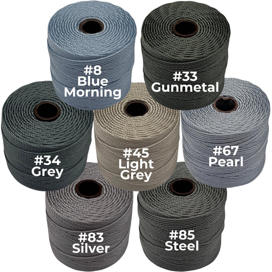 Gray S-Lon Bead Cord TEX 210 77yd 0.5mm