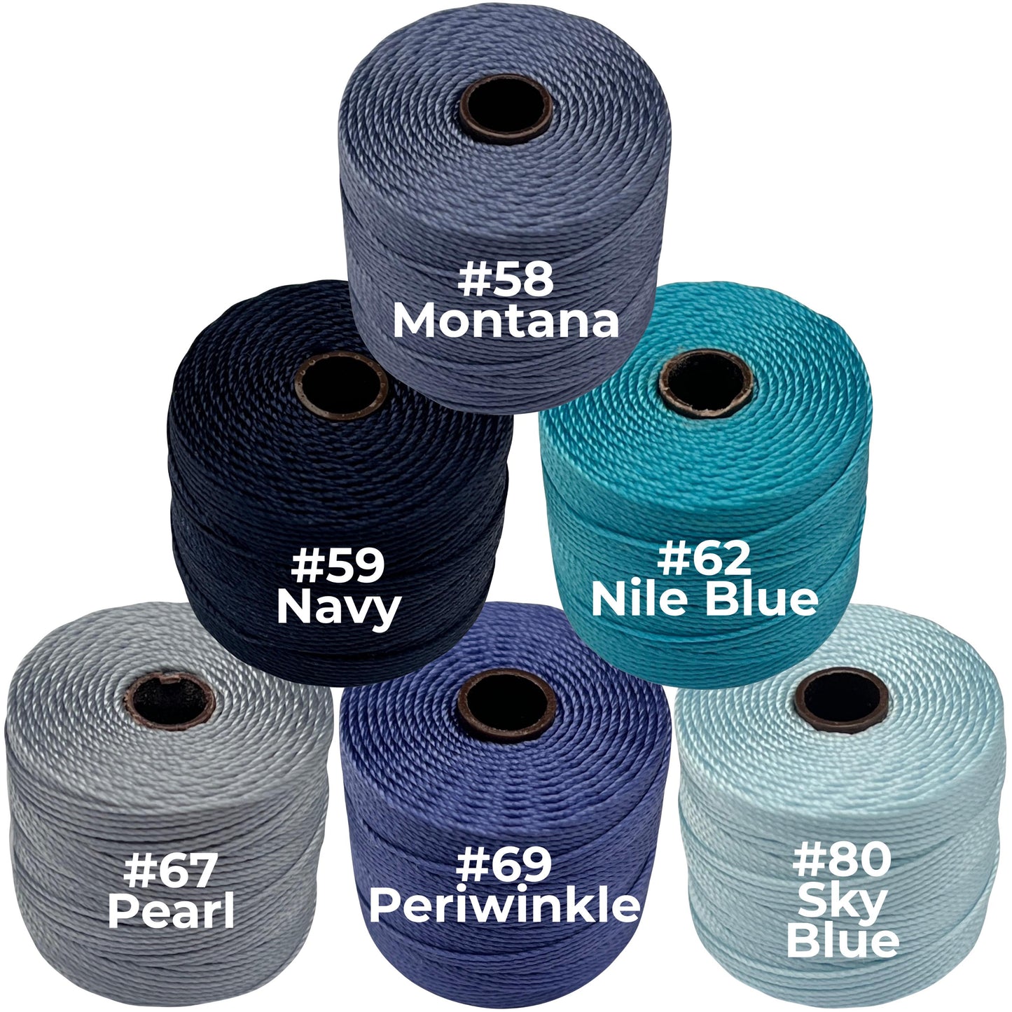 Bermuda Blue S-Lon Bead Cord TEX 210 77yd 0.5mm, 1 Spool